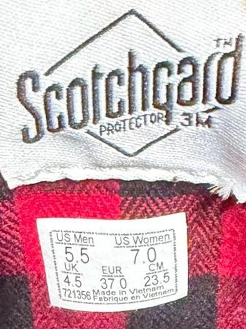 Vans Brown Suede High-Top Sneakers with Red Plaid Collar